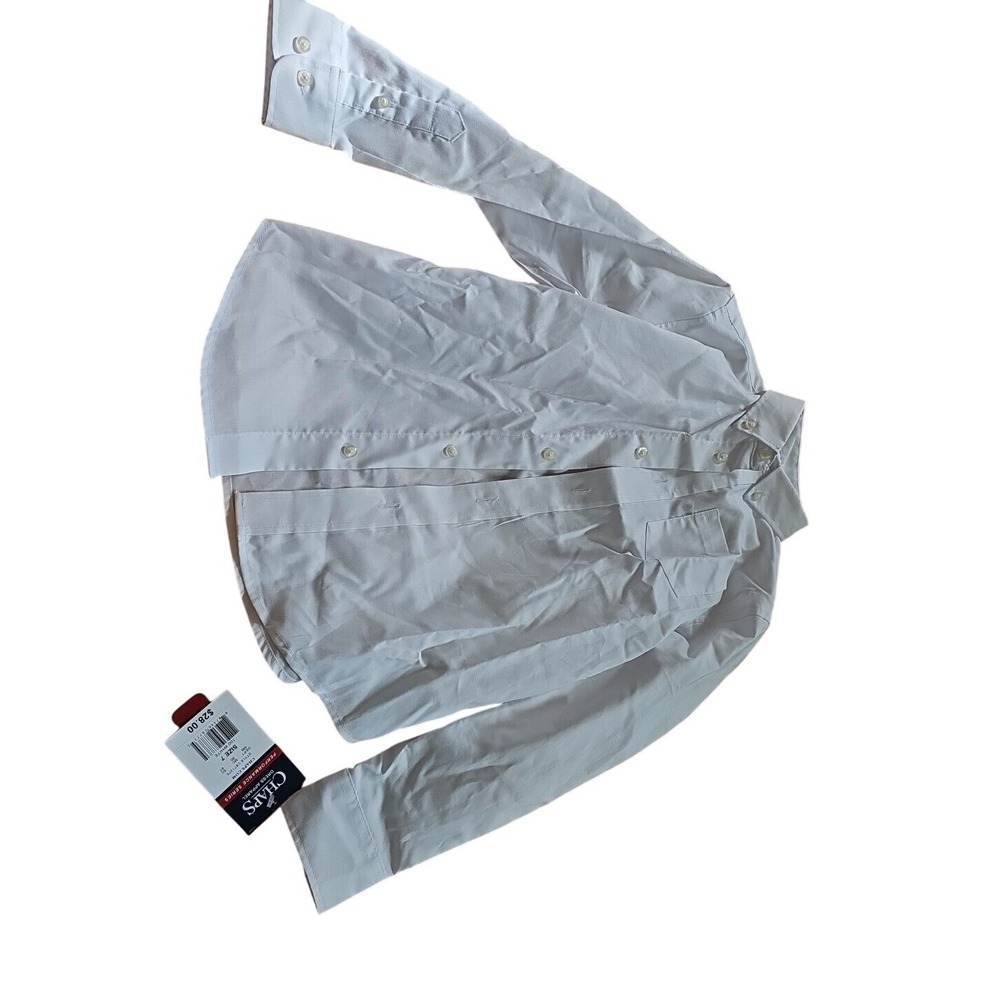 Chaps Performance Series Boys Size 7 White Dress Button Up. NEW With Tags #448